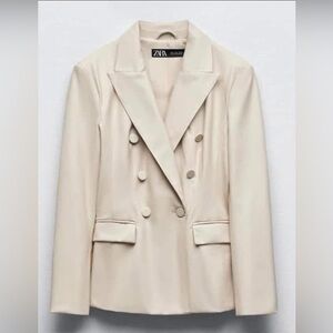 Zara women leather blazer size xl